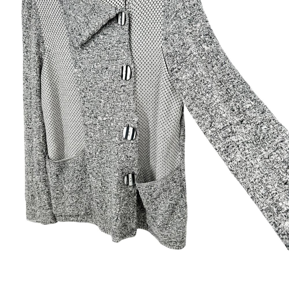Habitat Sz Medium Black White Wearable Art to Wear Artsy Jacket Blouse Shirt Top - Picture 6 of 8